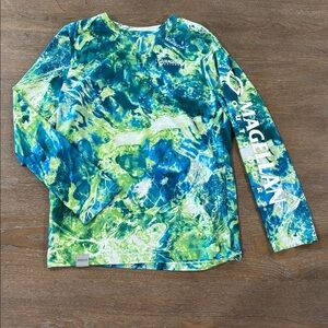 Magellan Outdoors Blue and Green Patterned Shirt